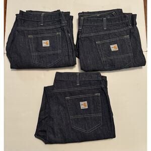 Lot Of 3 Men’s Carhartt Flame/Fire Resistant Work Pants Size 38X32 Blue